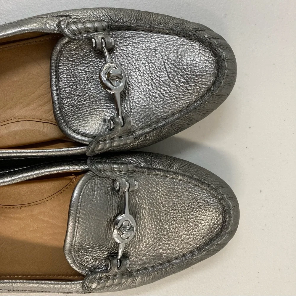 Coach Silver Leather Arlene Driving Moccasin - Picture 3 of 16